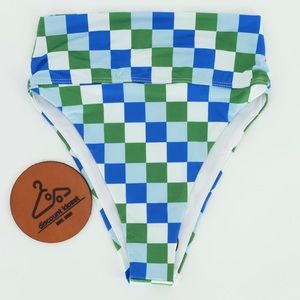 BEACH‎ RIOT Printed Highway Bikini Bottoms In Checkerboard